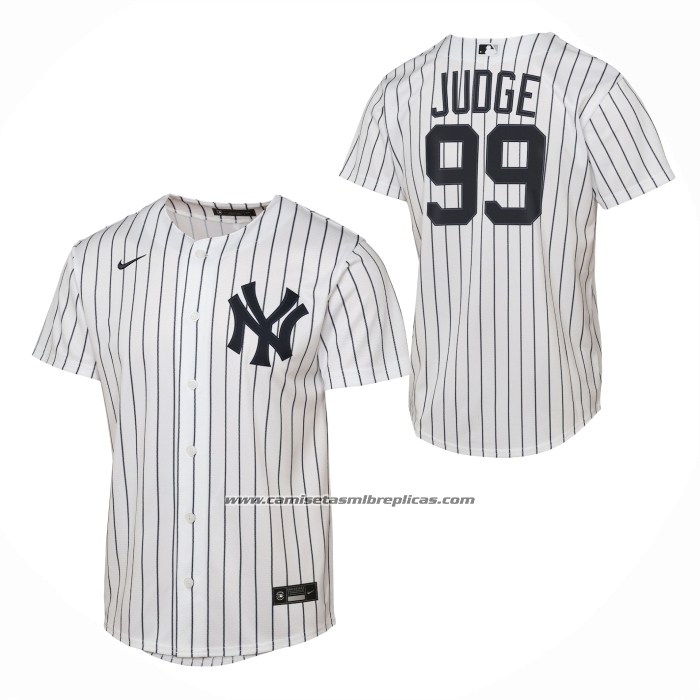 Camiseta Beisbol Nino New York Yankees Aaron Judge Primera Replica Blanco